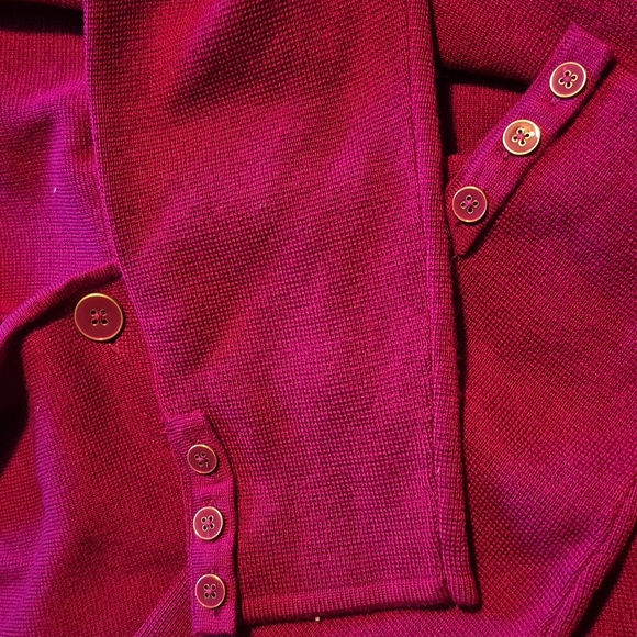 Talbot Pure Merino Wool Cardigan Jacket Sz.LP NWT Burgundy - Picture 5 of 8